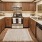 a kitchen with wooden cabinets